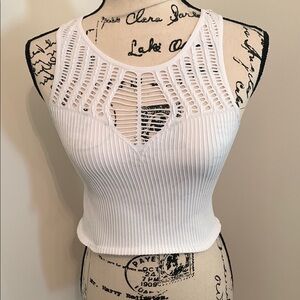 Free People Intimately Ribbed Crop Tank Top 
(White)